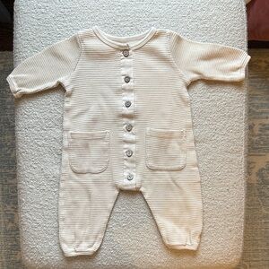 Rylee + Cru Cream Textured Baby Romper